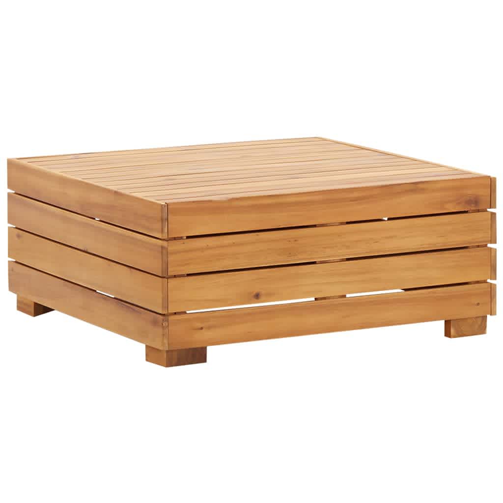 vidaXL Garden Table and Ottoman with Cushion Solid Acacia Wood