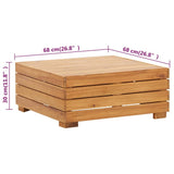 vidaXL Garden Table and Ottoman with Cushion Solid Acacia Wood