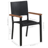 vidaXL 5-piece Garden Dining Set black