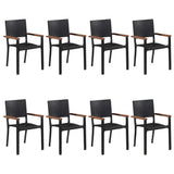 vidaXL 9-piece Garden Dining Set black