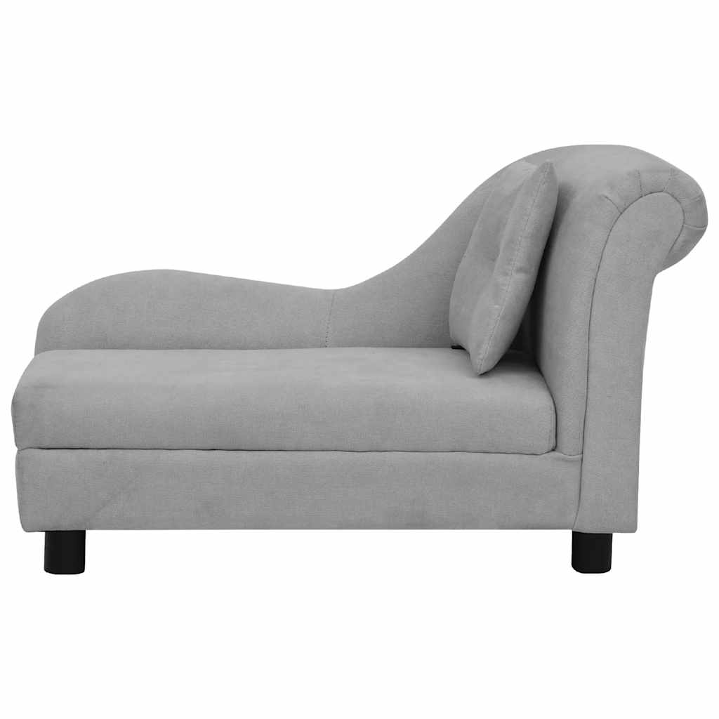vidaXL Dog sofa with cushion 83x44x44 cm plush grey