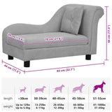 vidaXL Dog sofa with cushion 83x44x44 cm plush grey