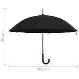 vidaXL Automatic Umbrella 105 cm Black