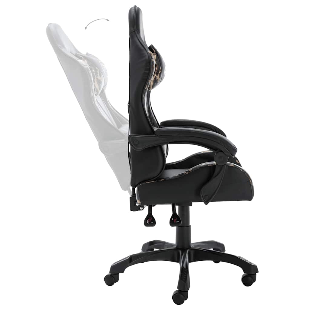 vidaXL Racestoel kunstleer zwart en camouflage