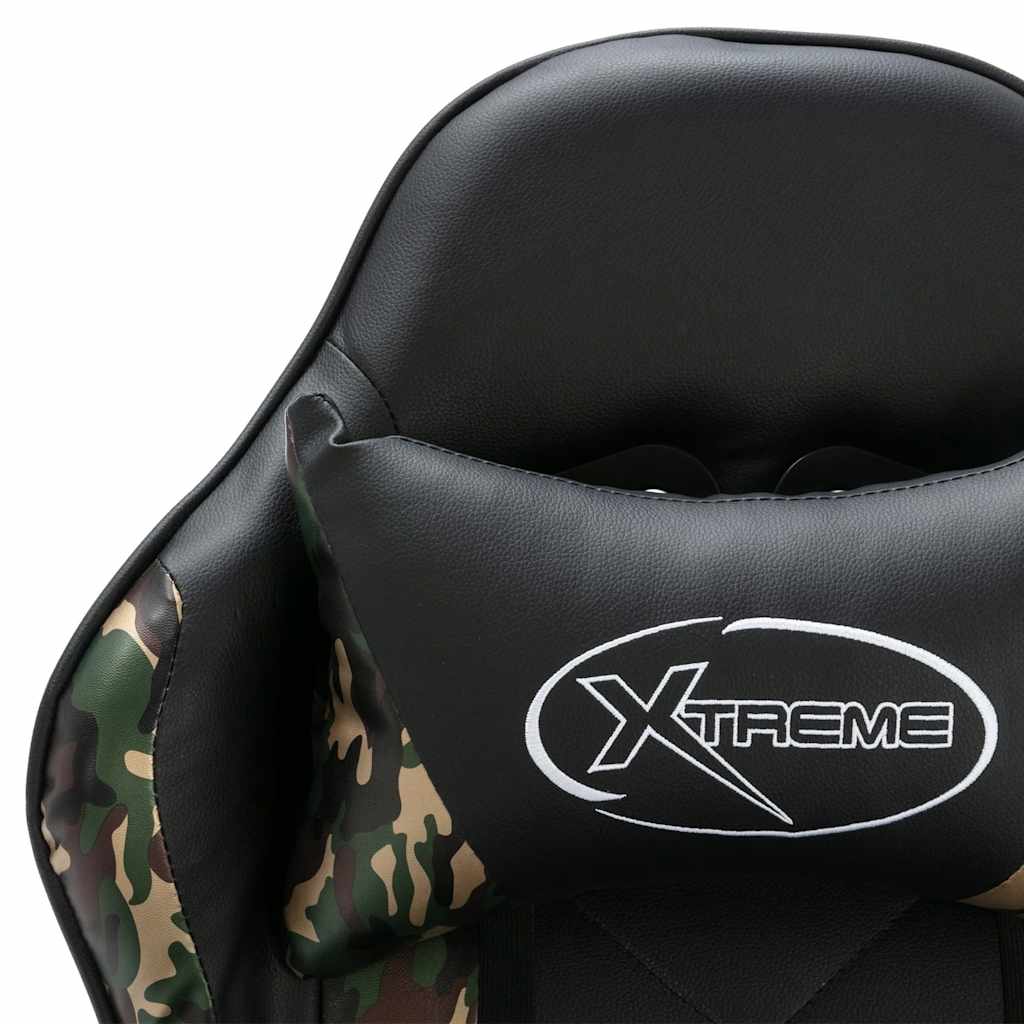 vidaXL Racestoel kunstleer zwart en camouflage