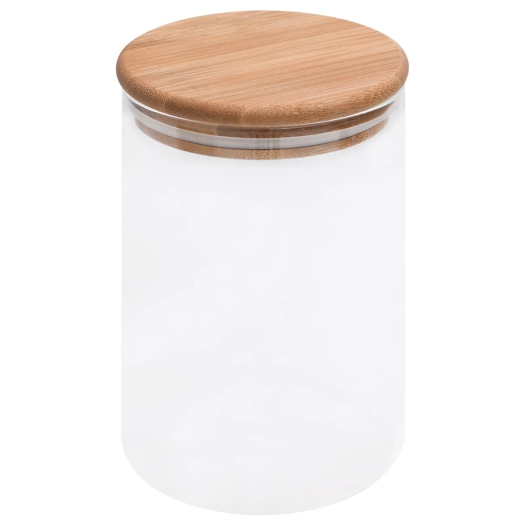 vidaXL Storage Jars with Bamboo Lids 4 pcs 800 ml Glass