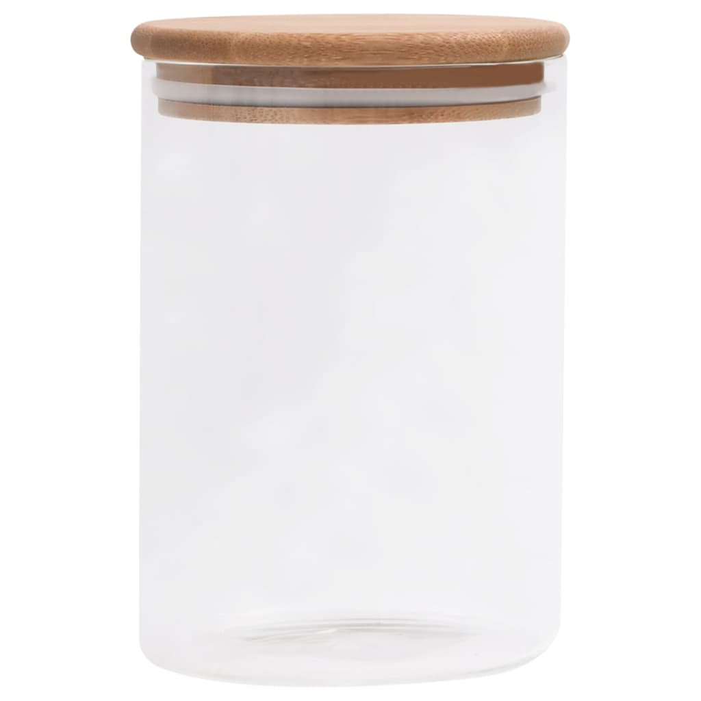 vidaXL Storage Jars with Bamboo Lids 4 pcs 800 ml Glass