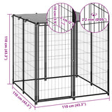 vidaXL Hondenkennel 110x110x110 cm staal zwart