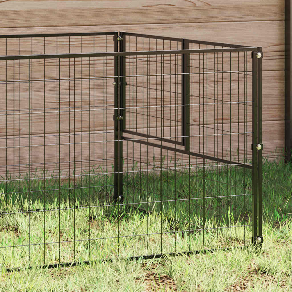 vidaXL Dog Kennel 100x100x70 cm Steel Black