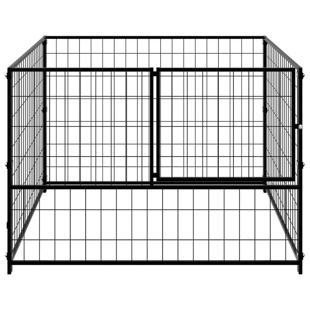 vidaXL Dog Kennel 100x100x70 cm Steel Black