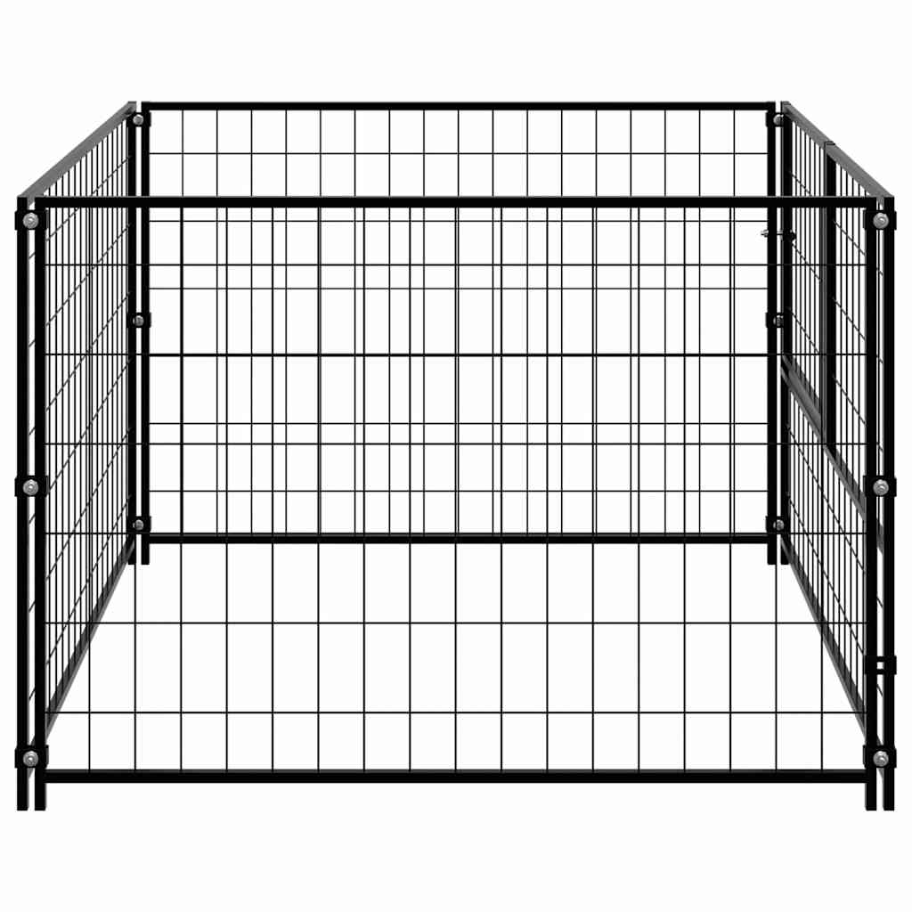 vidaXL Dog Kennel 100x100x70 cm Steel Black