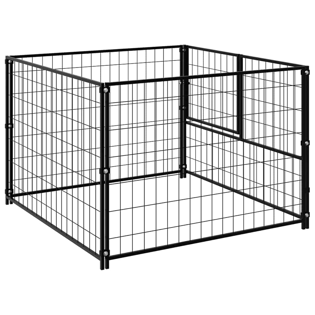 vidaXL Dog Kennel 100x100x70 cm Steel Black