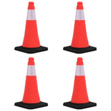 vidaXL Traffic Cones with Heavy Base 4 pcs Reflective 50 cm