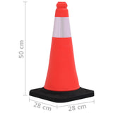 vidaXL Traffic Cones with Heavy Base 4 pcs Reflective 50 cm