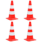 vidaXL Traffic Cone Reflective 50 cm Red and White 10 pcs