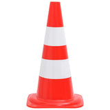 vidaXL Traffic Cone Reflective 50 cm Red and White 10 pcs
