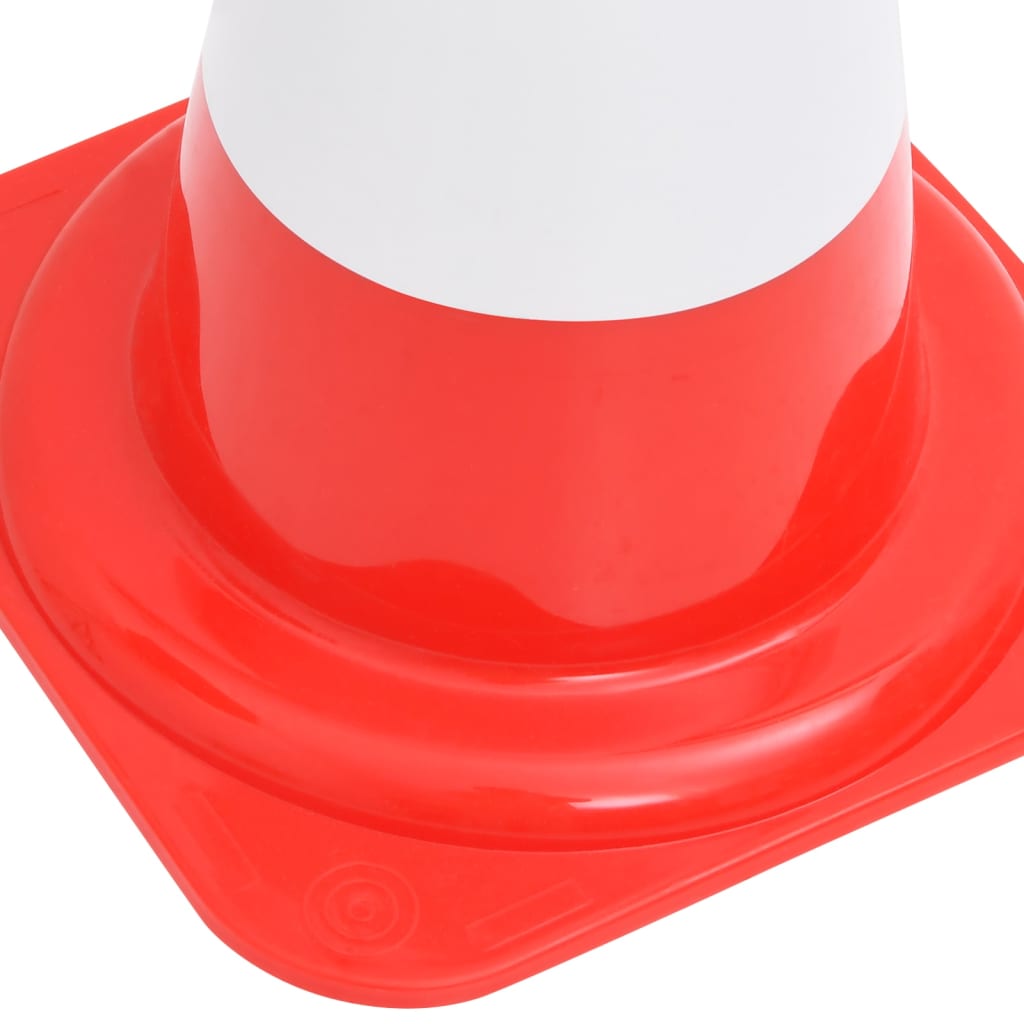 vidaXL Traffic Cone Reflective 50 cm Red and White 10 pcs