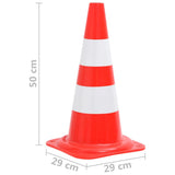 vidaXL Traffic Cone Reflective 50 cm Red and White 10 pcs