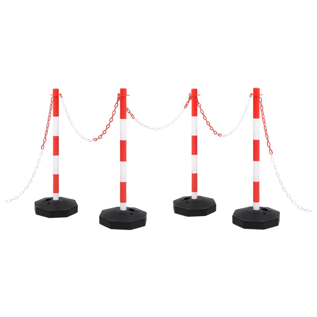 vidaXL Chain Post Set with Plastic Chain 10 m