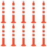 vidaXL Traffic Posts with Chain 10 pcs 75 cm PE