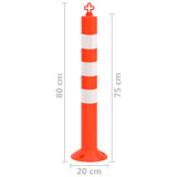 vidaXL Traffic Posts with Chain 10 pcs 75 cm PE