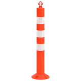 vidaXL Traffic Posts with Chain 10 pcs 75 cm PE
