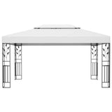 vidaXL Prieel met dubbel dak en LED-lichtslinger 3x4 m wit