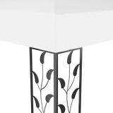 vidaXL Prieel met dubbel dak en LED-lichtslinger 3x4 m wit