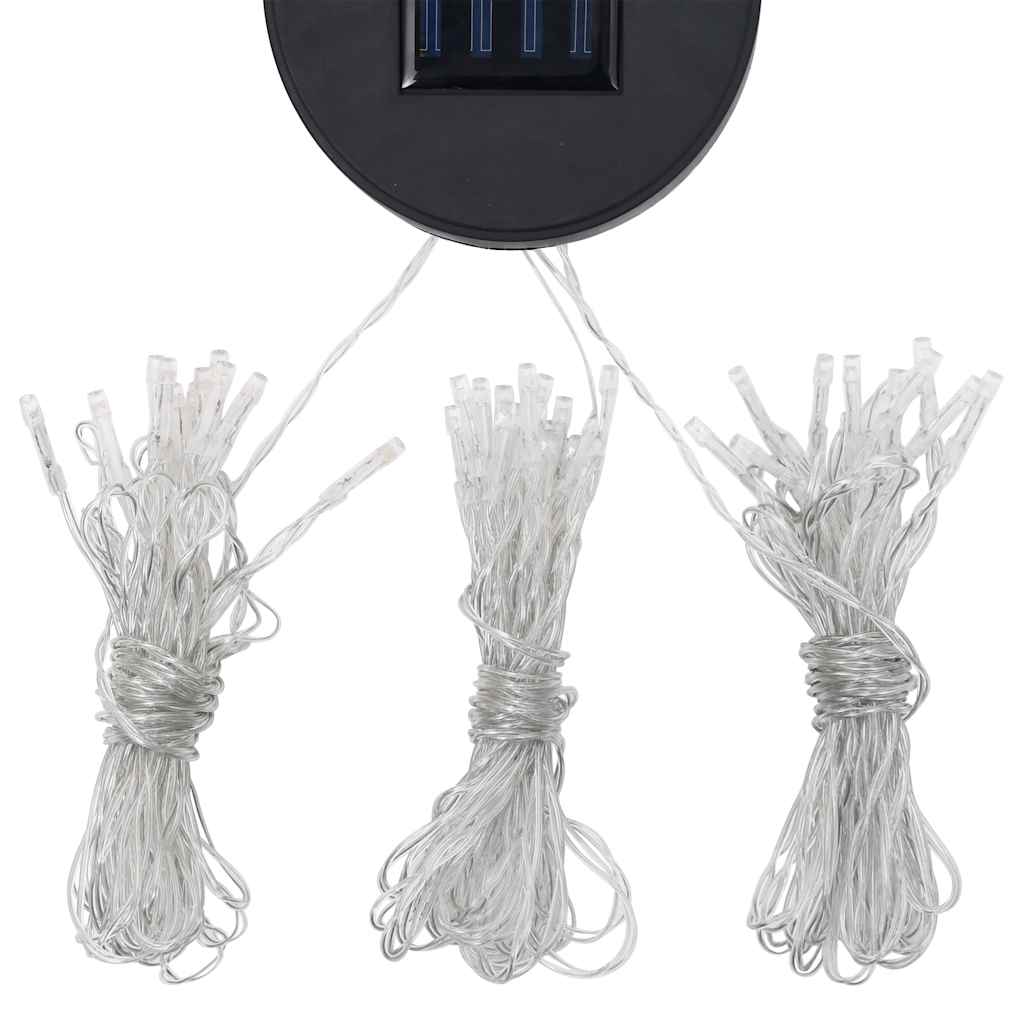 vidaXL Prieel met dubbel dak en LED-lichtslinger 3x4 m wit