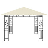 vidaXL Gazebo with Mosquito Net LED String Lights 180 g/m² 3x3x2.73 m Cream