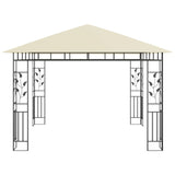 vidaXL Gazebo with Mosquito Net LED String Lights 180 g/m² 3x3x2.73 m Cream