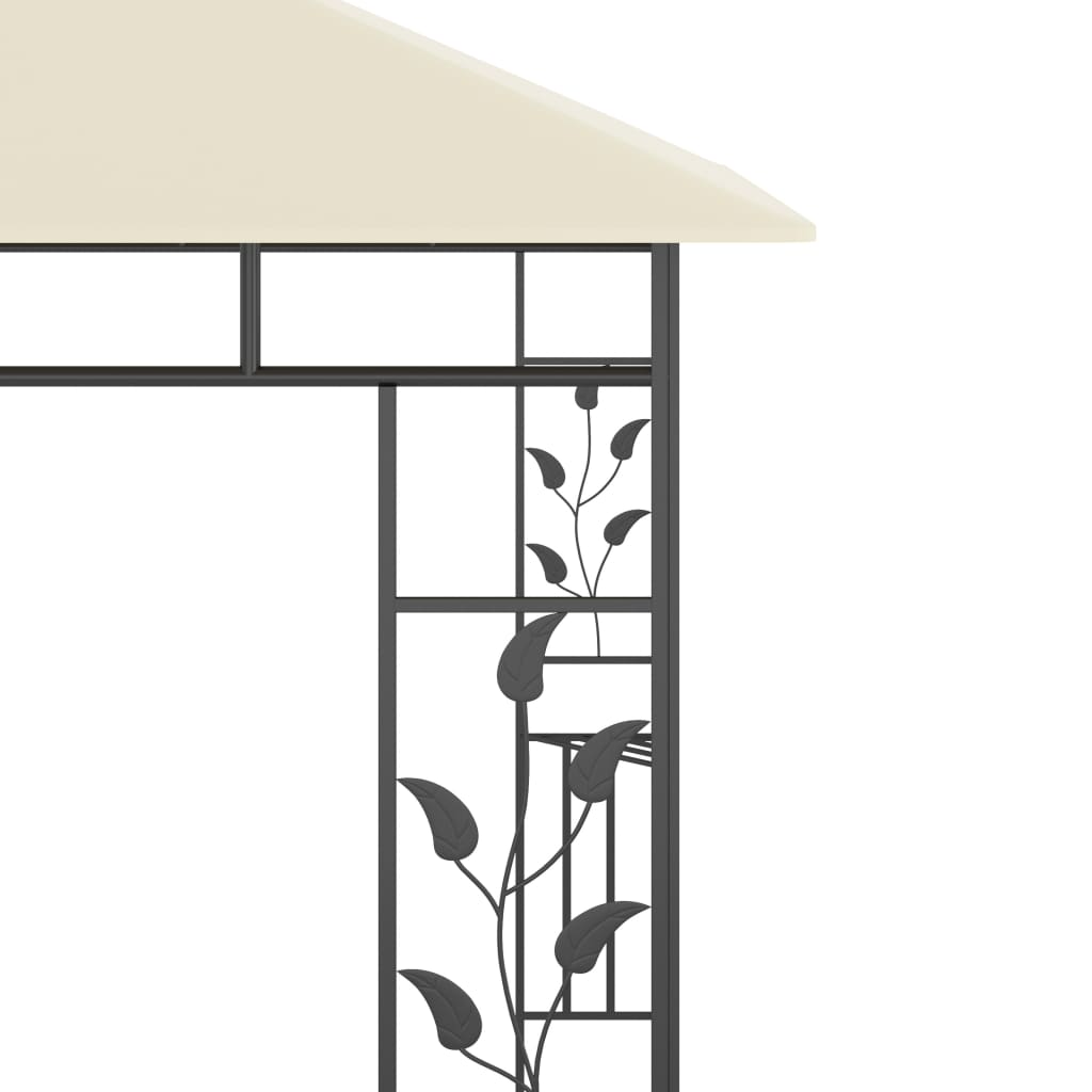 vidaXL Gazebo with Mosquito Net LED String Lights 180 g/m² 3x3x2.73 m Cream