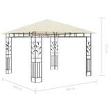 vidaXL Gazebo with Mosquito Net LED String Lights 180 g/m² 3x3x2.73 m Cream