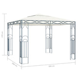 vidaXL Gazebo with LED String Lights 300x300 cm Cream