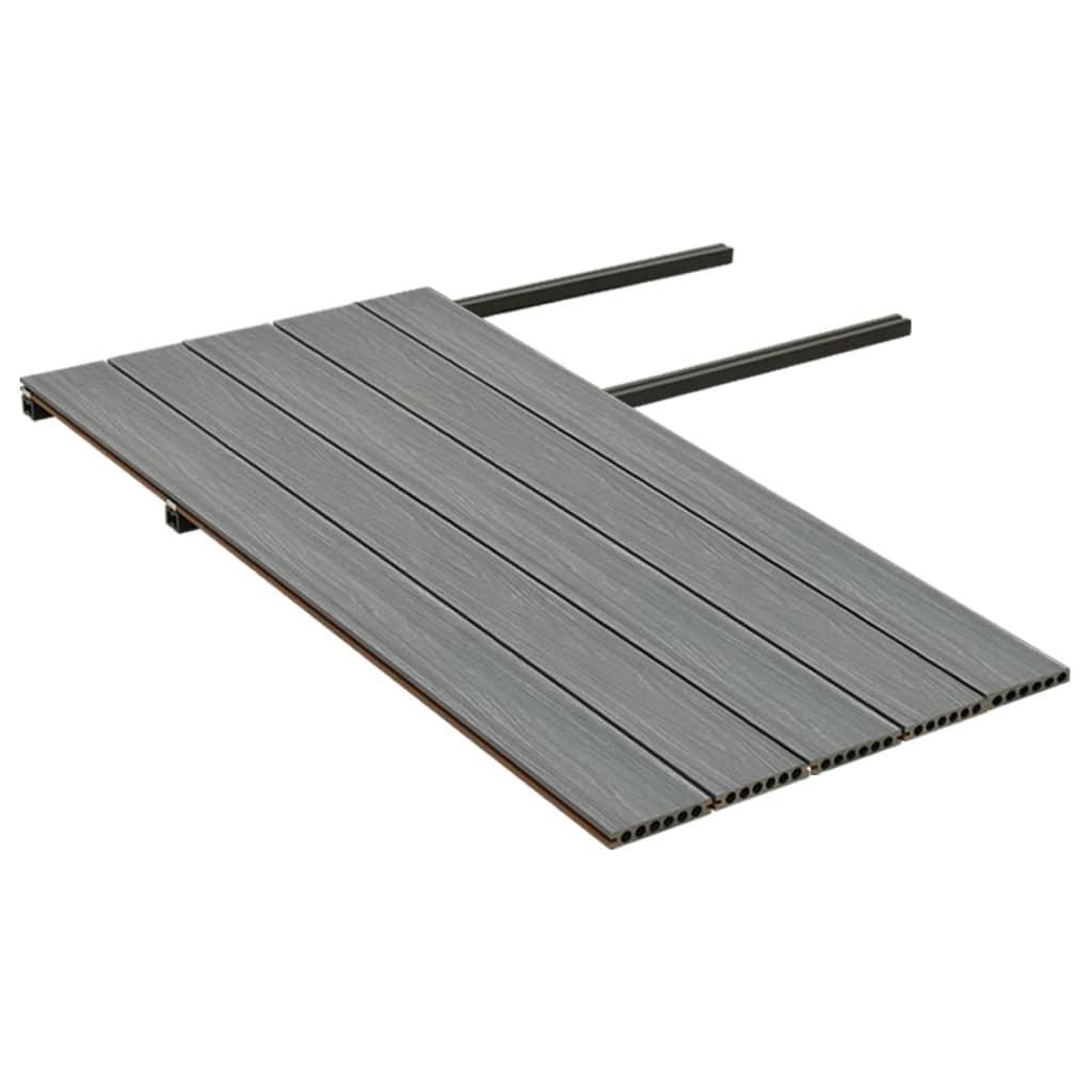 vidaXL Decking boards with accessories 10 m² 2.2 m HKC brown and grey