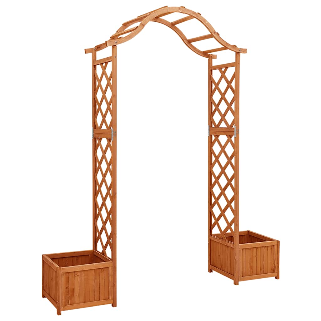 vidaXL Pergola met plantenbak massief vurenhout