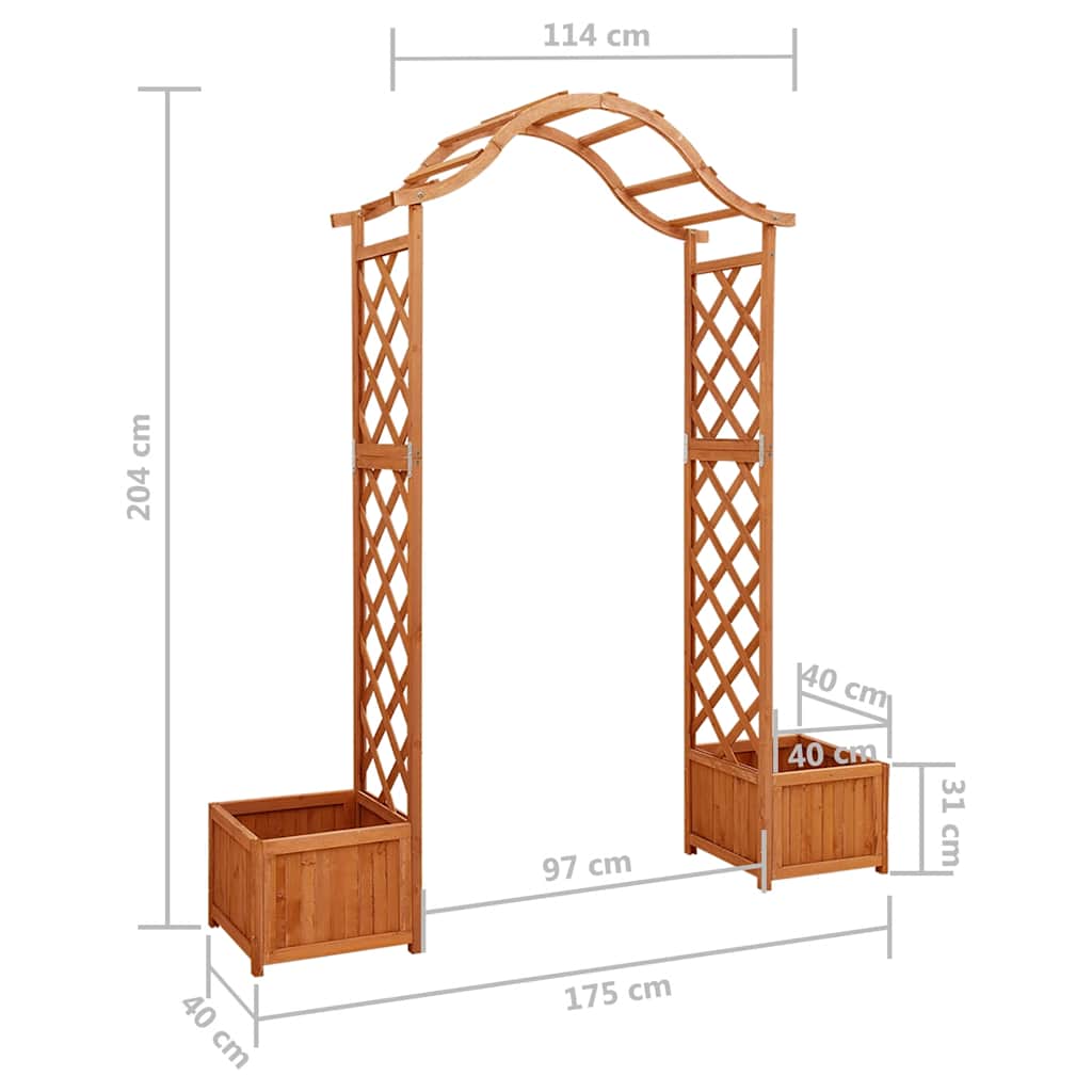 vidaXL Pergola met plantenbak massief vurenhout