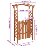 vidaXL Pergola met poort 116x40x204 cm massief vurenhout