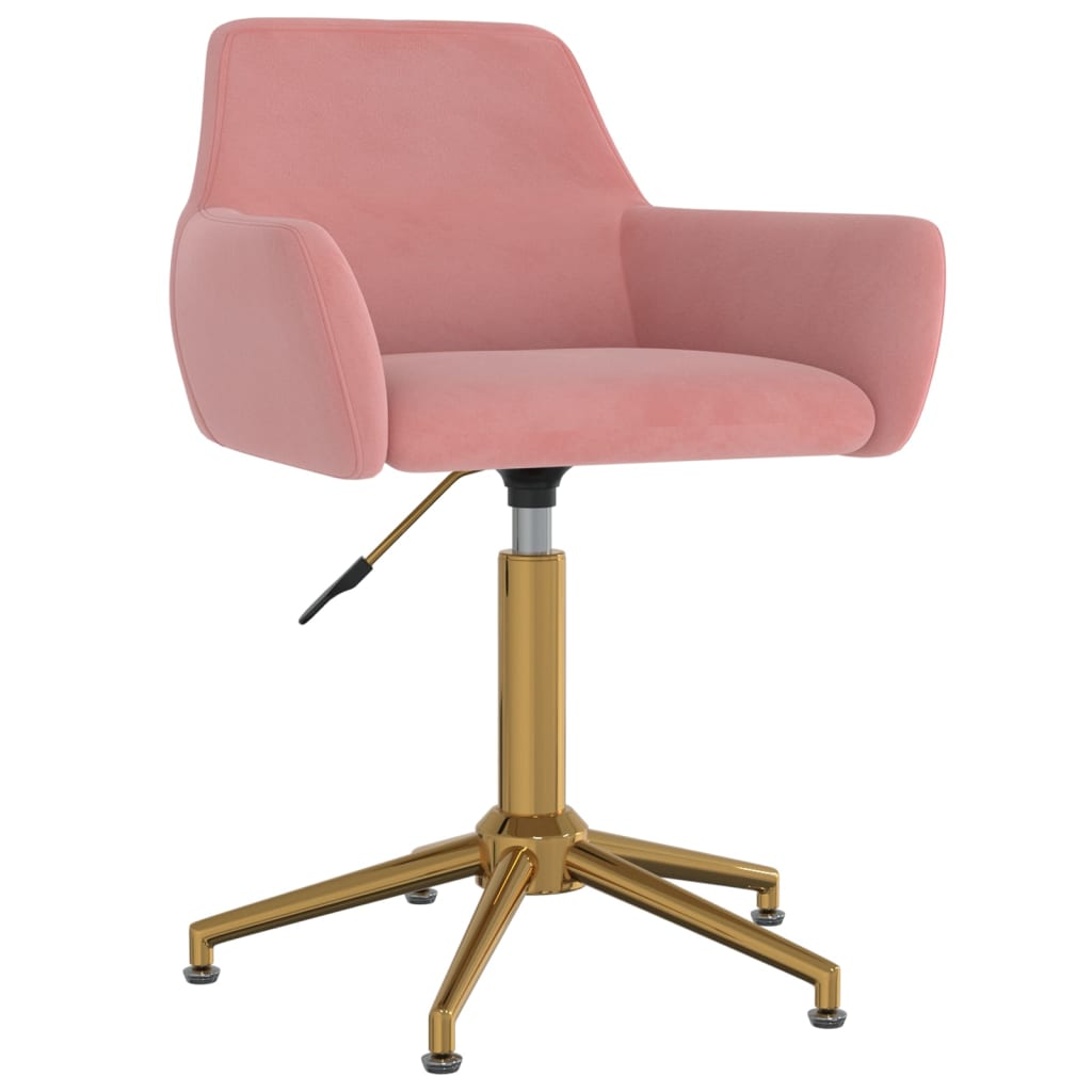 vidaXL Eetkamerstoelen draaibaar 2 st fluweel roze