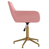vidaXL Eetkamerstoelen draaibaar 2 st fluweel roze