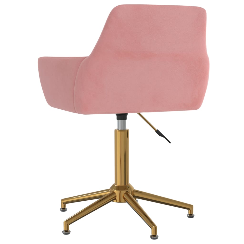 vidaXL Eetkamerstoelen draaibaar 2 st fluweel roze