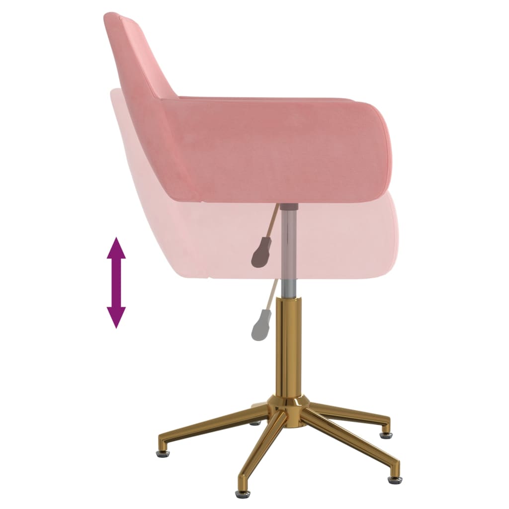 vidaXL Eetkamerstoelen draaibaar 2 st fluweel roze