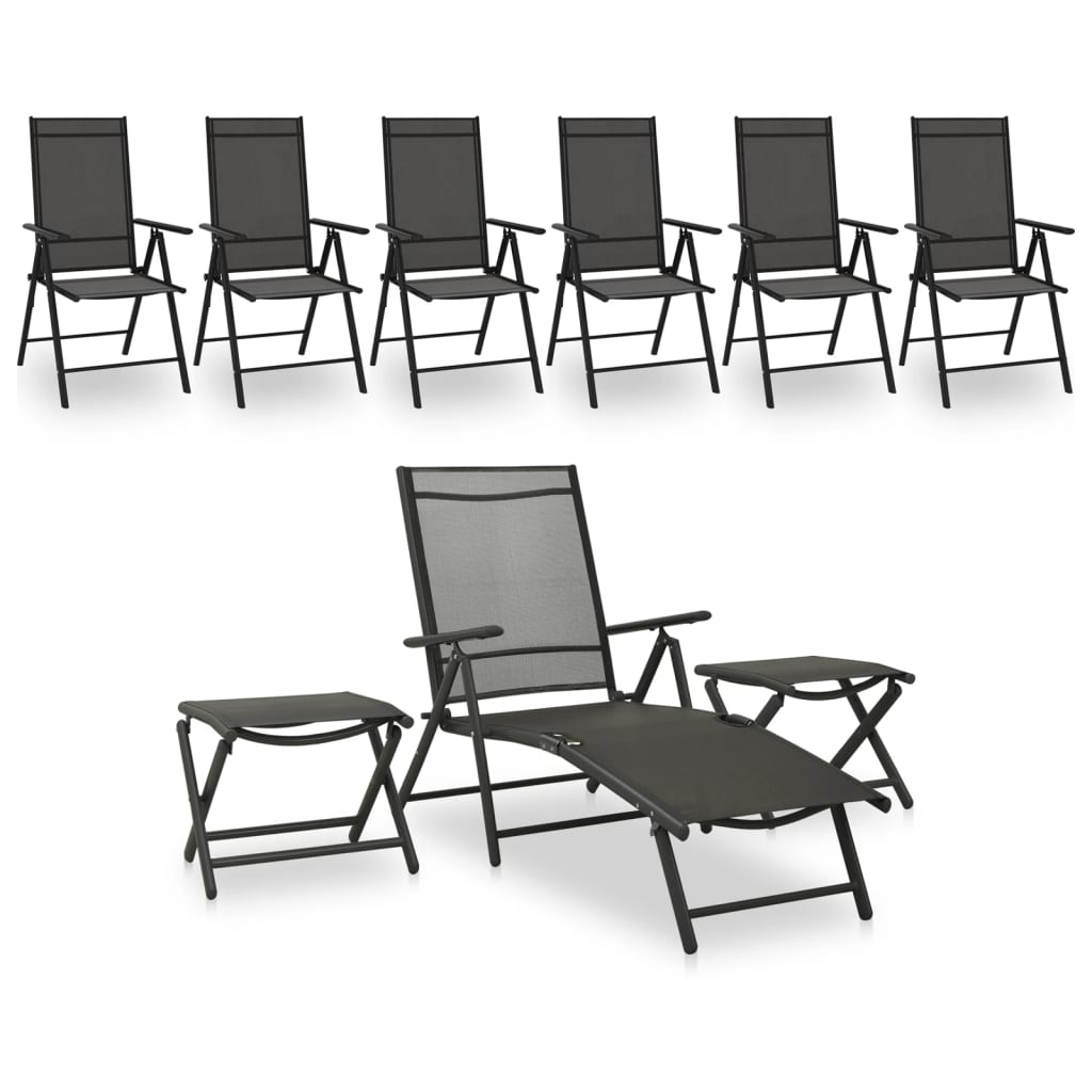 vidaXL 9-piece Lounge Set Black and Anthracite