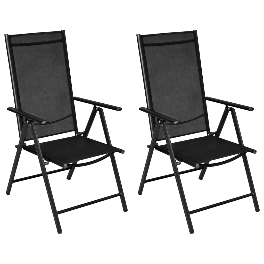 vidaXL 3-piece Bistro Set Aluminium and Textilene Black