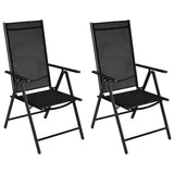 vidaXL 3-piece Bistro Set Aluminium and Textilene Black