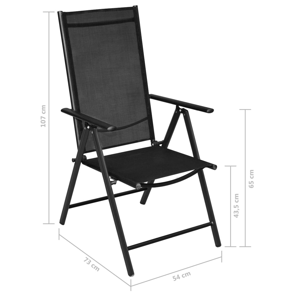 vidaXL 3-piece Bistro Set Aluminium and Textilene Black