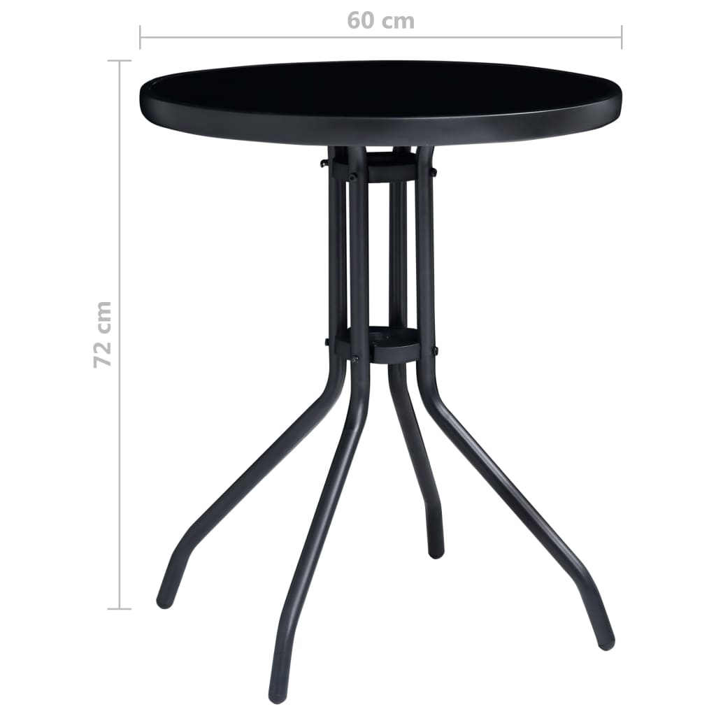 vidaXL 3-piece Bistro Set Aluminium and Textilene Black