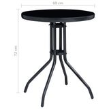 vidaXL 3-piece Bistro Set Aluminium and Textilene Black