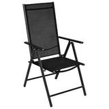 vidaXL 3-piece Bistro Set Aluminium and Textilene Black