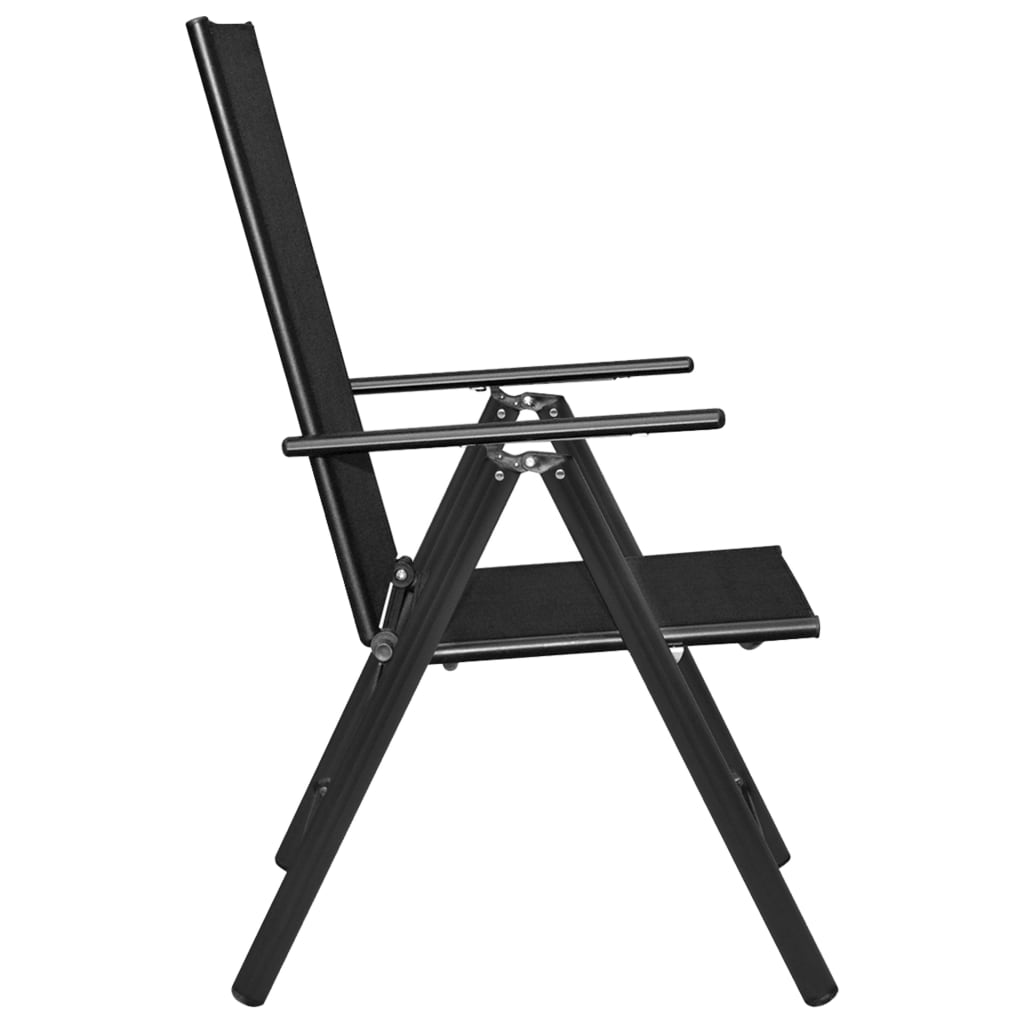 vidaXL 3-piece Bistro Set Aluminium and Textilene Black